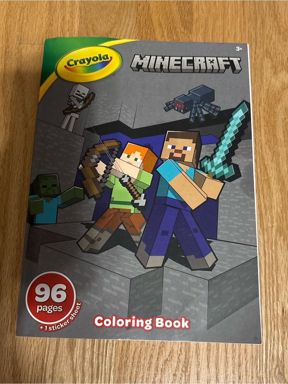 Crayola Minecraft Coloring Book - Gray, Blue & Green NEW